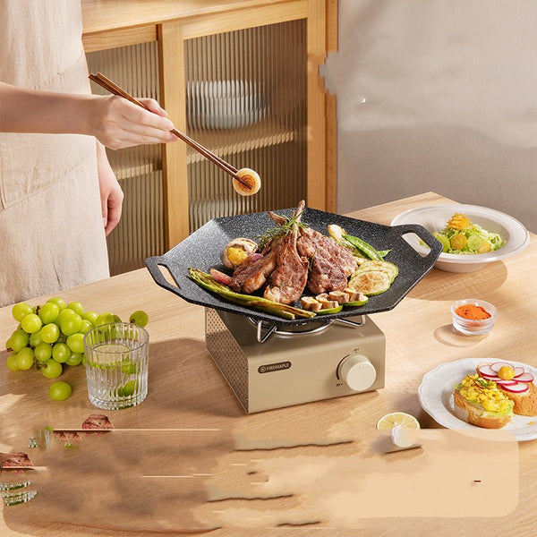 Korean Multifunctional Grill Pan Outdoor Camping Teppanyaki Cassette Cooker Cookware