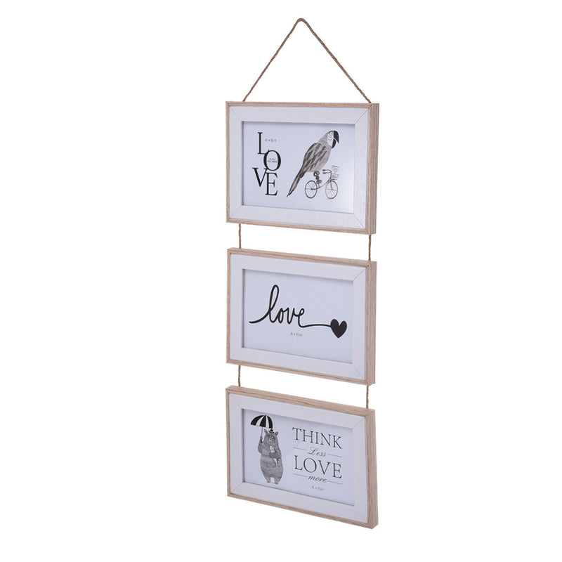 Triple Wall-Mounted Frame Creative Wall-Mounted Household Decoration Simple Hemp